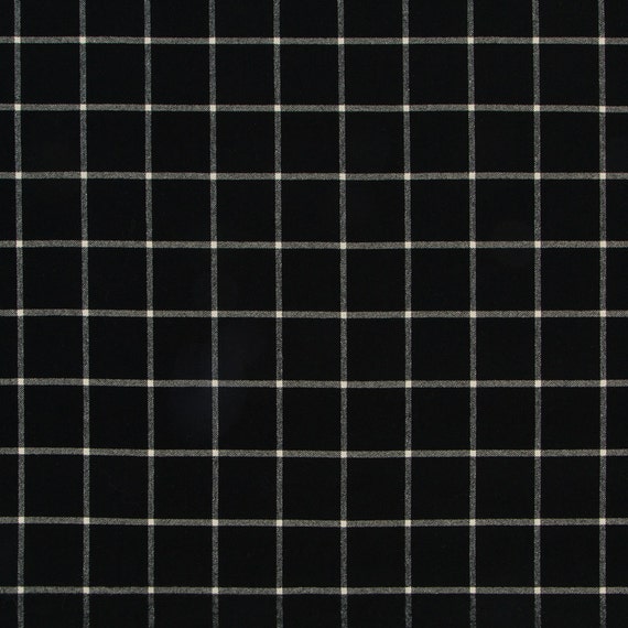 Black White Large Scale Plaid Upholstery Fabric 54 Inch 7912