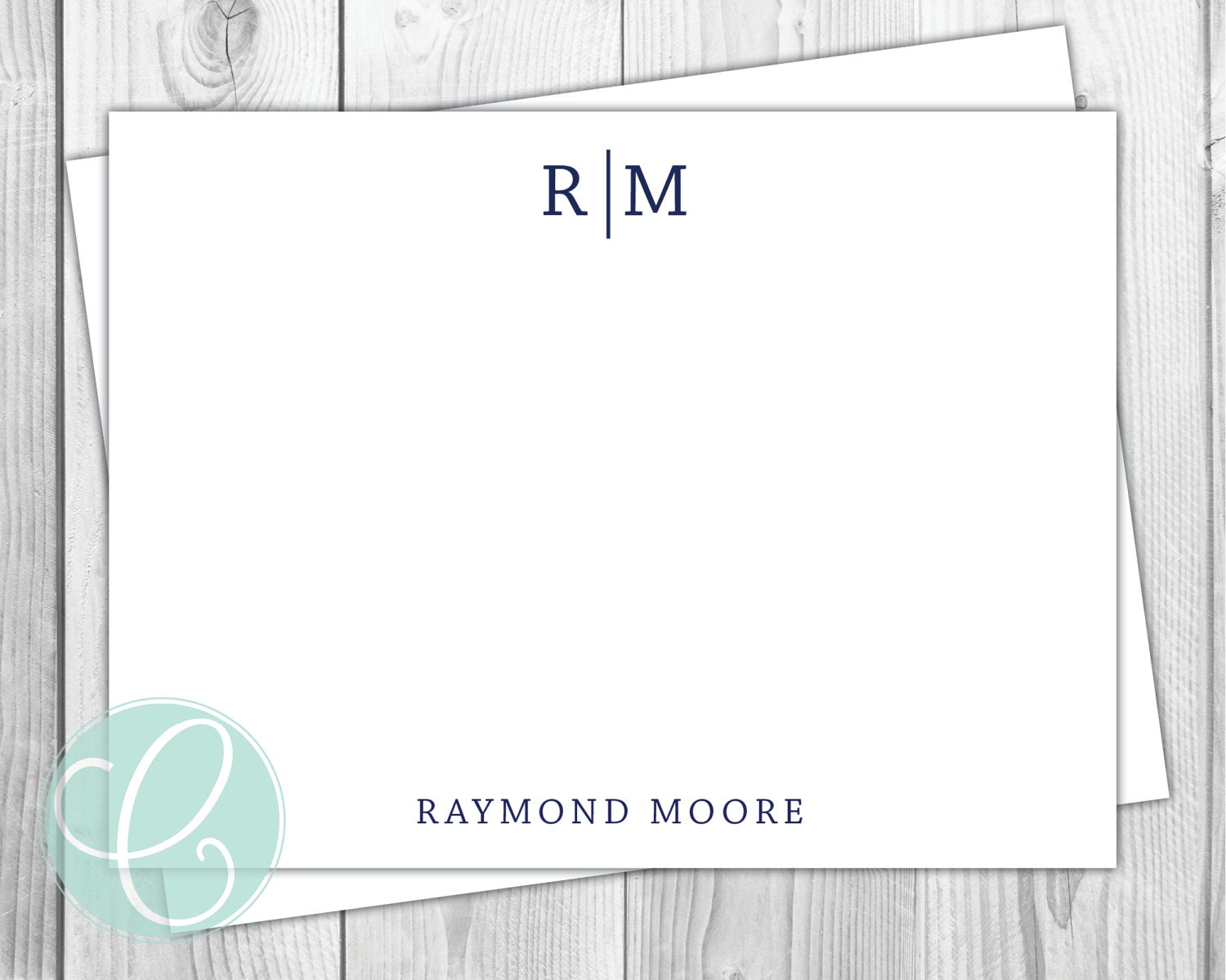 Men's Stationery Stationary Modern Masculine Flat Note