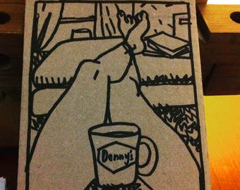 Dessin original, original artwork, erotic girl fille sexy sur carton
