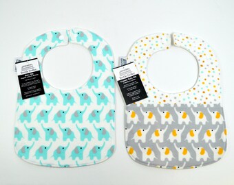 Baby Bib, Organic Baby Bib, Elephant, Gender Neutral baby, Organic, Baby, Drool, Boy Bib, Girl Bib, Feeding, fits 3 months to 2 yrs plus