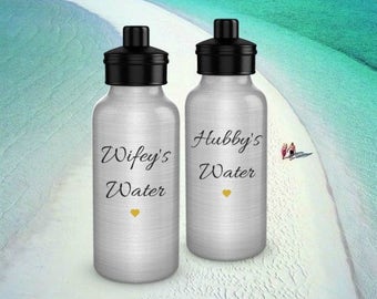 Wedding Water Bottles/ Hubby's Water Bottle/ Water Bottles/ Personalized Water Bottles/ Funny Water Bottles/ Wedding Gifts