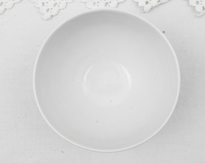 Small Vintage French Pure White Bone China Cafe au Lait Bowl, Coffee, Country Decor, Shabby, Chateau Chic, Coffee Bowl, Retro, Kitchen, Home