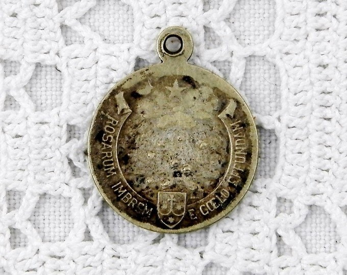 Antique French Medal Religious Silver Plated Medal Saint Teresa, St Therese Religion, Christian, Catholic, Charm Medal, Lisieux, Normandy