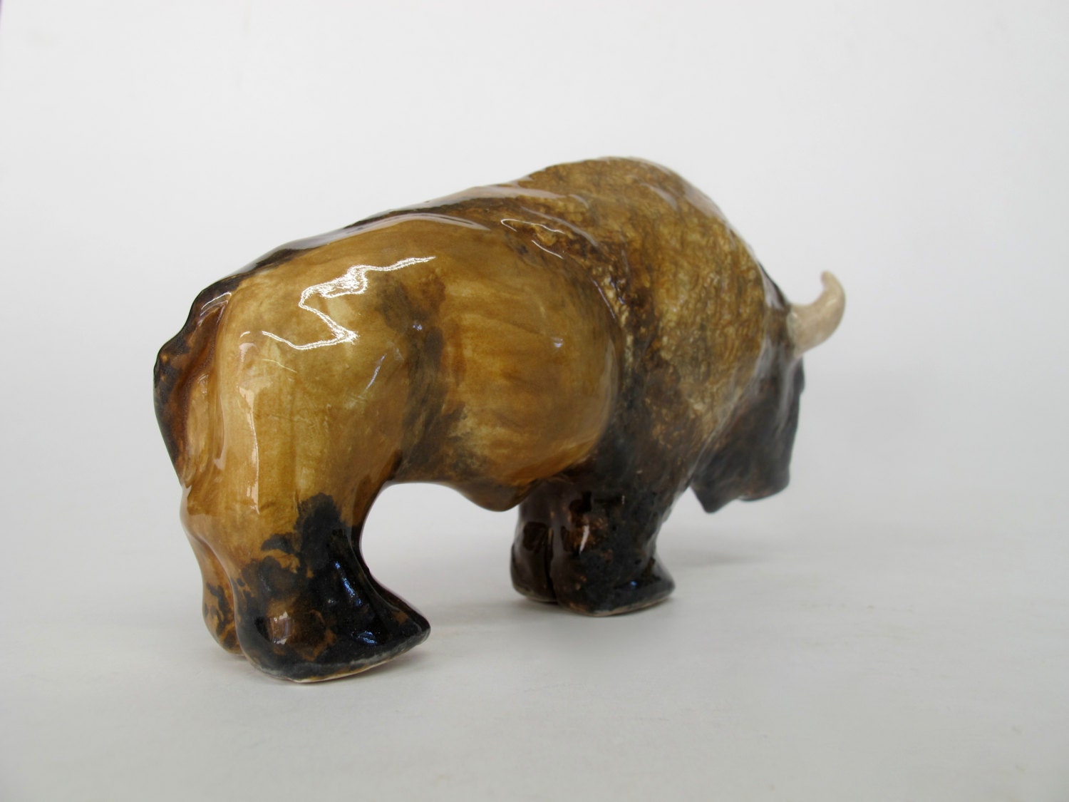 Clay Buffalo Realistic Handmade Bison Sculpture Detailed