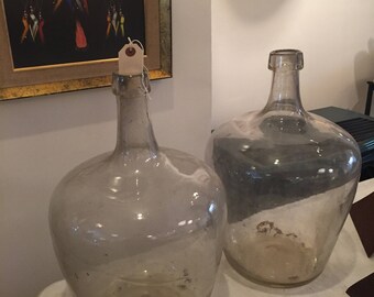 Pair Antique Demi John Bottles