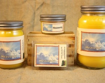 Heavenly Scented Candle, Heavenly Scented Wax Tarts, 26 oz, 12 oz, 4 oz Jar Candles or 3.5 Clam Shell Wax Melts