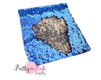 Royal Blue/Silver Changeable Sequin Fabric Sheet-Sequin Fabric Sheet- Fabric Sheet-Fabric -DIY Hair Bows- 1mm Thick