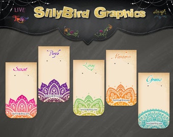 10 Custom Earring Cards with Holes - The INDIA Collection - Jewelry Card - Earring Hanger