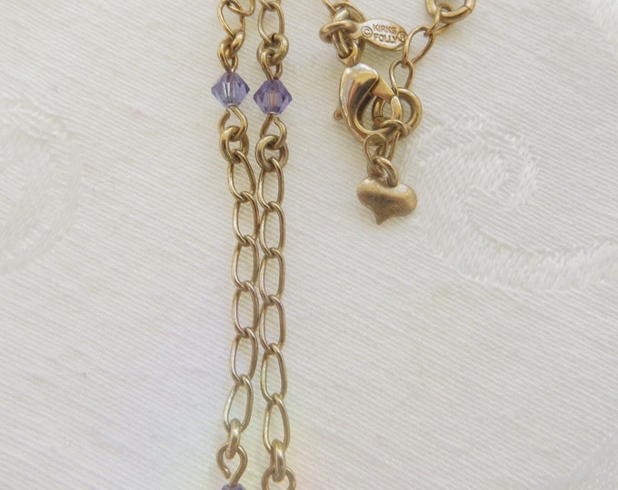 Vintage Kirks Folly Cross Necklace, Cross Brooch, Aurora Borealis Rhinestones, Crystal Beads