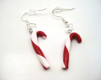 Polymer Clay Earrings| Dangle Earrings| Handmade Earrings| Candy Cane Drop Earrings