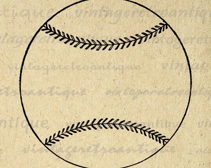 Printable Image Antique Baseball Illustration Graphic Digital Download Vintage Clip Art Jpg Png Eps HQ 300dpi No.4102