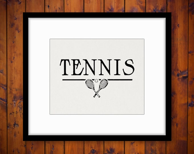 Printable Tennis Image Graphic Antique Tennis Digital Download Artwork Vintage Clip Art Jpg Png Eps HQ 300dpi No.4202