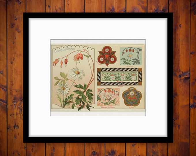 Printable Antique Flower Sheet Graphic Image Floral Artwork Digital Download Vintage Clip Art HQ 300dpi No.205