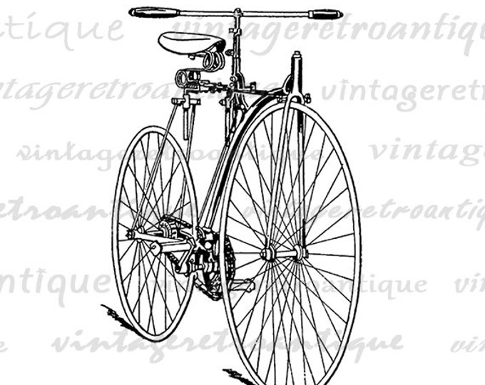 Bicycle Printable Image Digital Bike Illustration Download Graphic Vintage Clip Art Jpg Png Eps HQ 300dpi No.3181