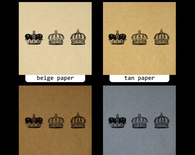 Digital Image Crown Set Printable Royal Graphic Collage Sheet Collection Download Vintage Clip Art Jpg Png Eps HQ 300dpi No.621