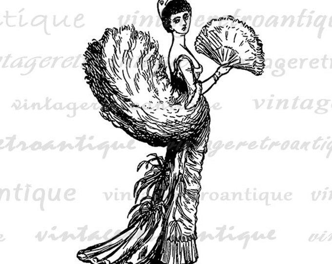 Classy Woman Antique Printable Graphic Download Old Fashioned Lady Image Digital Vintage Clip Art Jpg Png Eps HQ 300dpi No.1666