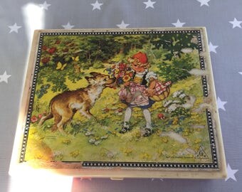 Vintage kids fairytales wooden picture puzzle
