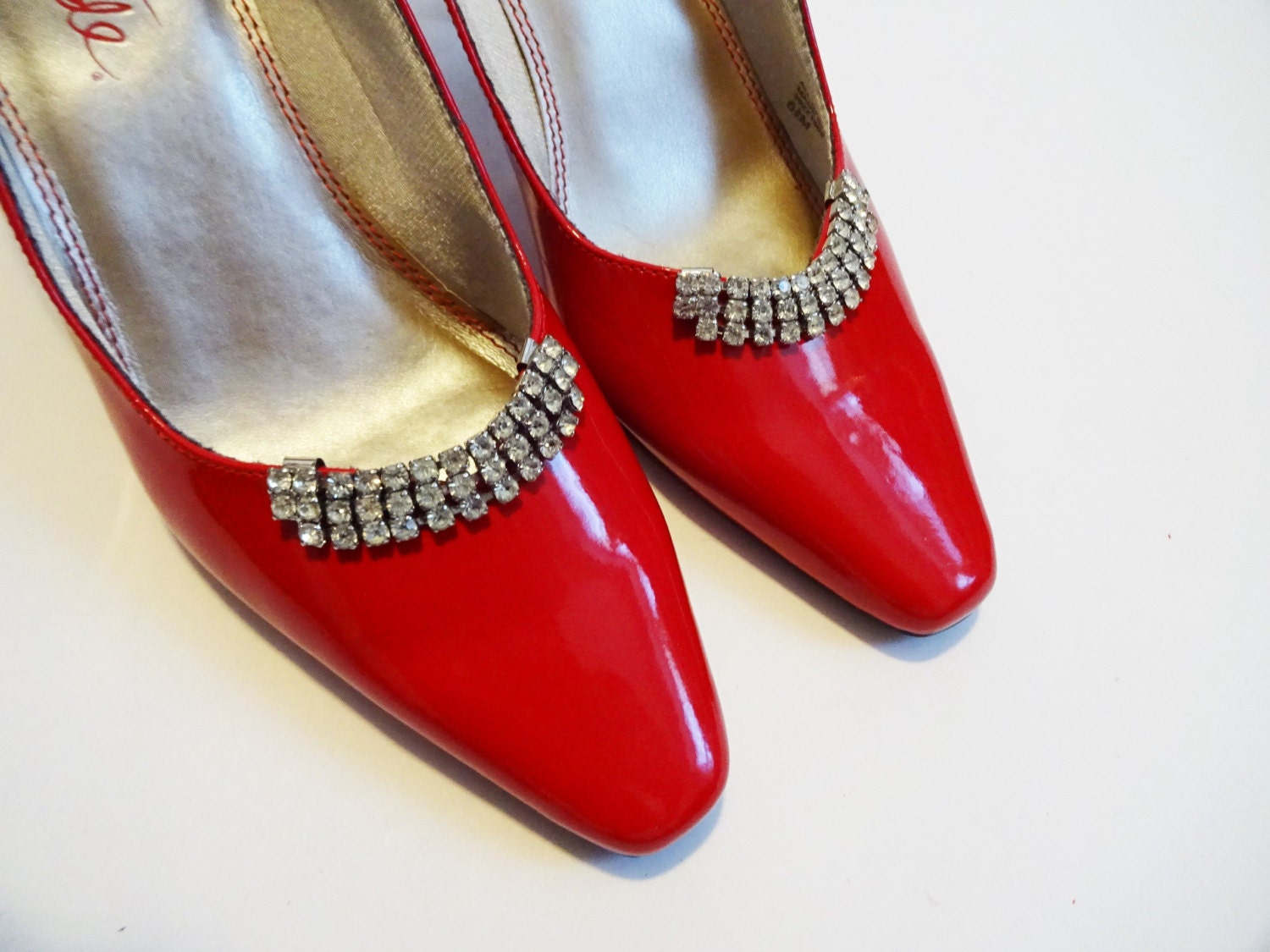 Vintage 1950s Rhinestone Shoe Clips by VanityFlairVintage on Etsy