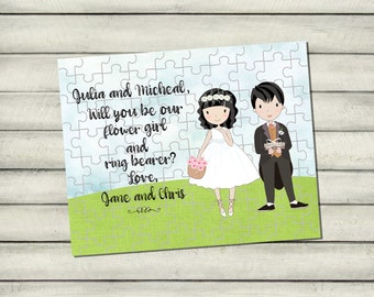 Flower Girl Puzzle, Ring Bearer Puzzle, Wedding Puzzle, Flower Girl Gift, Ring Bearer Gift, Twins Gift, Personalized Puzzle, RyElle, Wedding