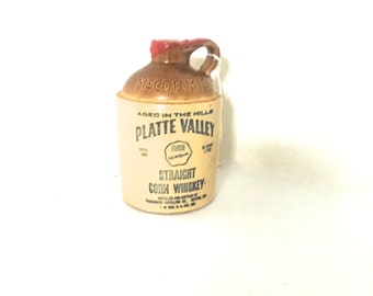 Platte Valley / Corn Whiskey / 1964 / McCormick / Whiskey Jug / Corn Whiskey Jug / McCormick Whiskey / Home bar / Bar accessories