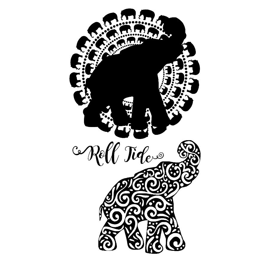 Alabama Elephant on circle of elephants SVG Studio PNG Pdf Eps