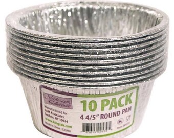 4 4/5in. Round Disposable Aluminum Pan - 10 Pack