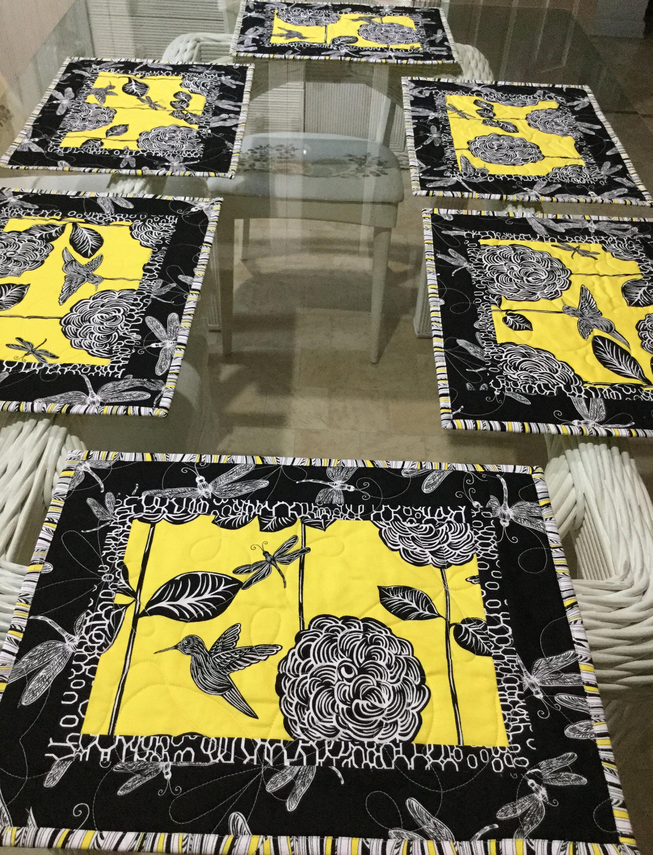 Modern Placemats Quilted Placemats Spring Placemats Quilted