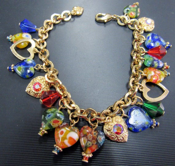 Millefiori Heart Bracelet