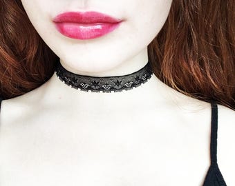 Black lace choker. Gothic choker. Gothic jewellery
