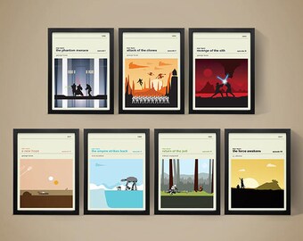 Star Wars Movie Posters - Set of Prints, Movie Poster, Movie Print, Film Poster, Star Wars Poster, Star Wars Print