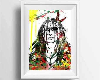 Native American art print, Indian poster print