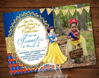 Snow White, Snow White Invitations, Seven Dwarfs, Princess Invitations, Princess Printables, Snow White Birthday Party, Snow White Pirntable