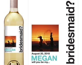 Will You Be My Bridesmaid Wine Label - Wedding Wine Label - Custom Wine Label - Wedding Wine Bottle Label - Wine Labels for Bridesmaids