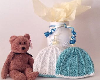 Twin Boy Hats, Crochet Premature Hat, Preemie Nicu Hat, Preemie Beanie Hat, Unique Baby Gift, Small Baby Hat, Reborn Baby Boy, Infant Cap