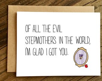 Funny Mother's Day Card for Stepmother - Card for Stepmom - Stepmother Card - Evil Stepmother.