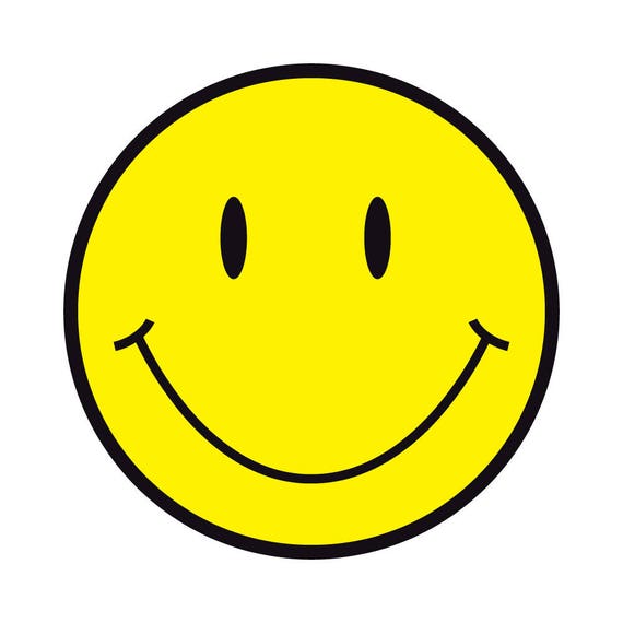 Happy Face Yellow Smiley 2 Round Packs Car Decal Window