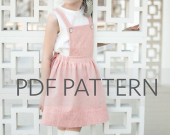 Macy Pinafore PDF, suspender skirt pdf, Easter PDF,pinny pattern, tween pinafore, sewing patterns, girl patterns, toddler pdf, kids patterns