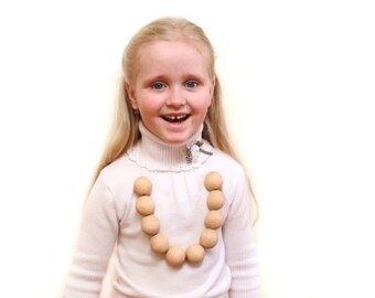 34 mm Wood Bead - Large Round Natural Unfinished Wooden Beads - 34 mm with hole - set of 10