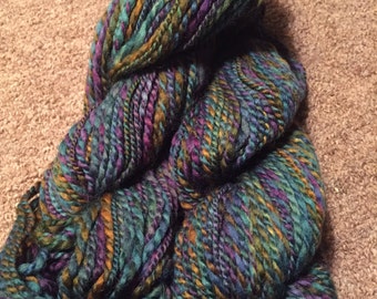 Handspun Wool Yarn- Worsted Weight- 100 yards- Blue Faced Leicester-Dyed by Hand by Dicentra