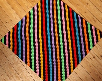 Crochet Baby Blanket Baby Afghan Baby Boy Blanket Baby Girl Blanket Rainbow Baby Blanket Colorful Baby Blanket