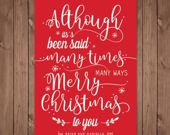 Christmas Card | Merry Christmas | Many times many ways | Christmas Carol | Whimsical Christmas Card