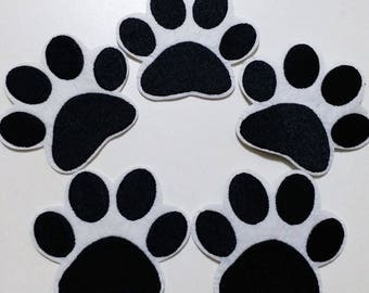 10pcs Paw Patrol Dog Paw Iron On Embroidered Patches Appliques Machine Embroidery Needlecraft Sewing Clothes