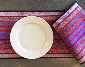 CLEARANCE: Quilted table runner. Minimalist. Lavender table topper. Country chic decor. Machine quilted. OOAK. Modern home decor.