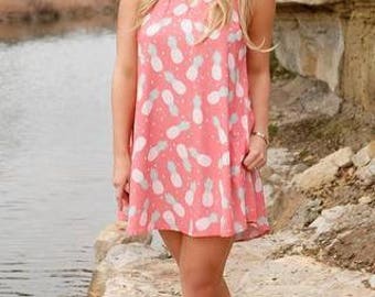 FREE Bag With Purchase-Pineapple Dress-Jadelynn Brooke Dress-Summer Dress-Beach Dress-Vacation Dress-Pocket Dress-Cruise Dress-Keyhole Dress