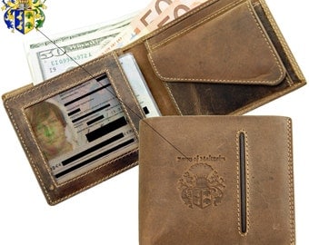 Men's wallet CROESUS of brown ECO leather