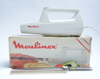 vintage ELECTRIC KNIFE by MOULINEX / 80s / made in France / with original box