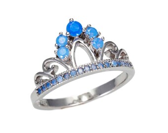 925 Sterling Silver Crown Ring,Silver Tiara Ring,Sterling Silver Tiara