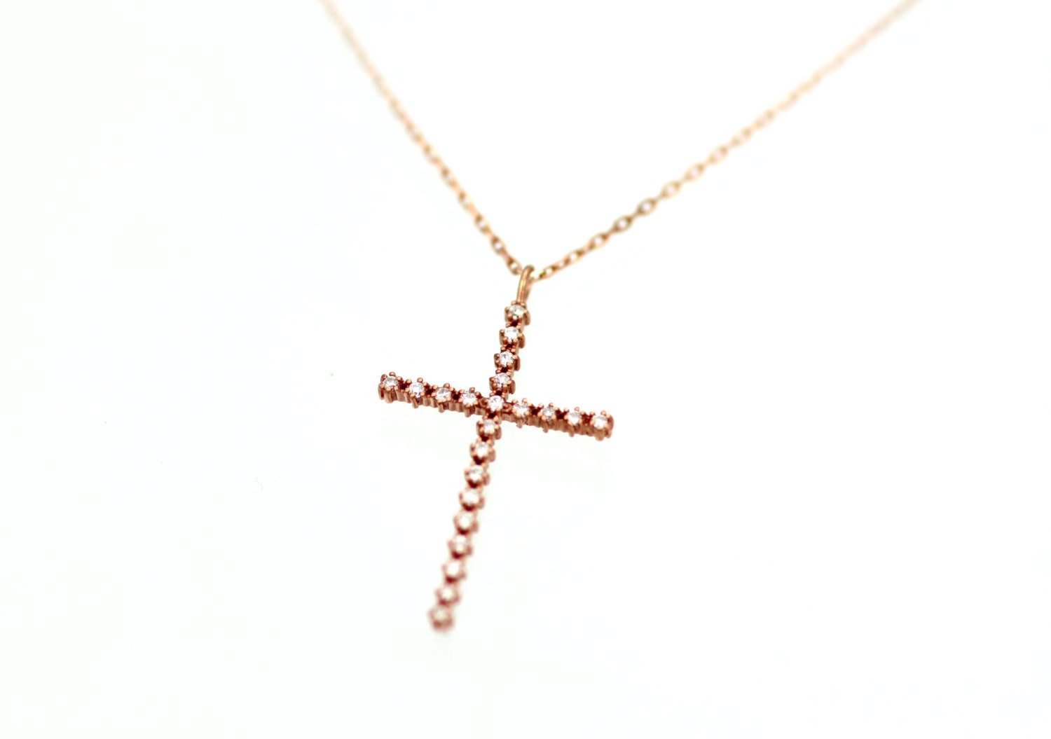 Thin Cross Necklace Diamond Cross Necklace Gold Cross