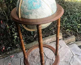 Cram's Imperial Floor Standing World Globe On Wood Stand