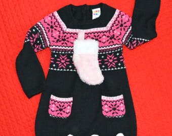 24 month, Baby Ugly Christmas Sweater Dress, 2t, girl, sweater dress